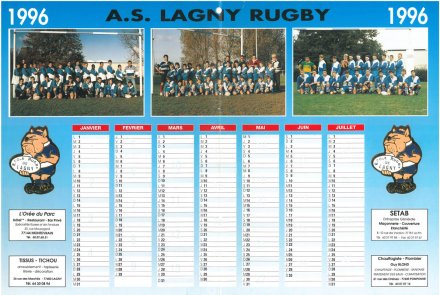 Le flyer d'inscription de l'école et le calendrier de l'ASL 1996 - [AS